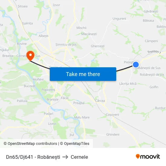 Dn65/Dj641 - Robănești to Cernele map