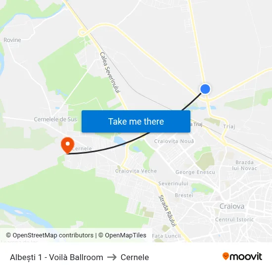 Albești 1 - Voilà Ballroom to Cernele map