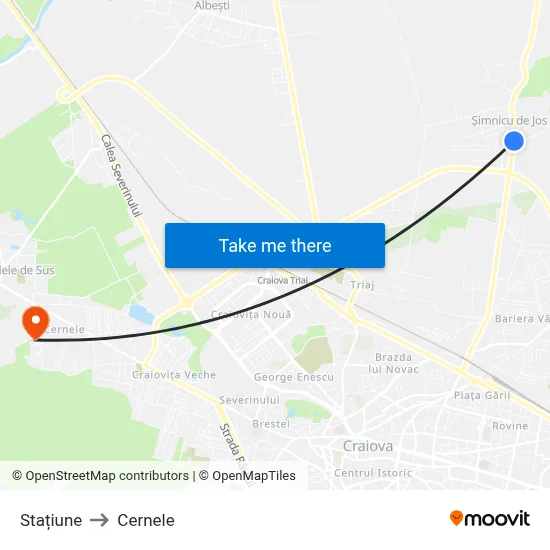 Stațiune to Cernele map