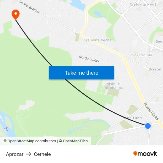 Aprozar to Cernele map