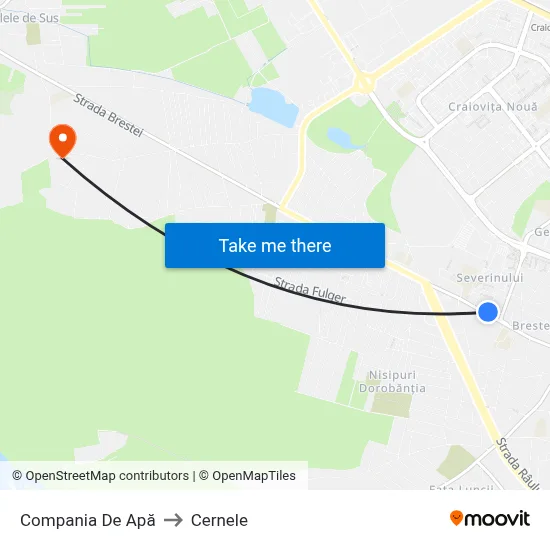 Compania De Apă to Cernele map