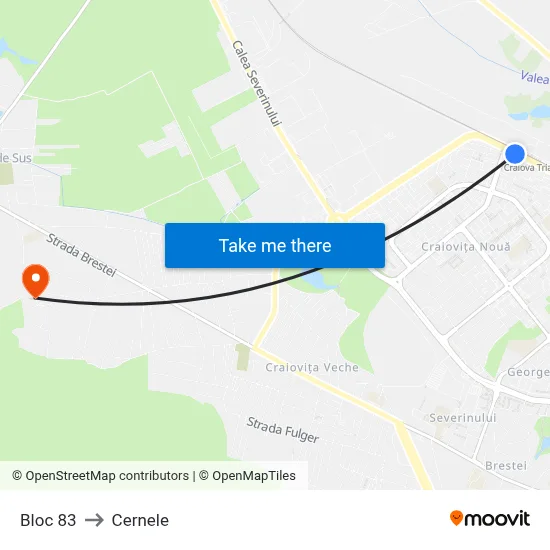 Bloc 83 to Cernele map