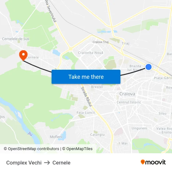 Complex Vechi to Cernele map