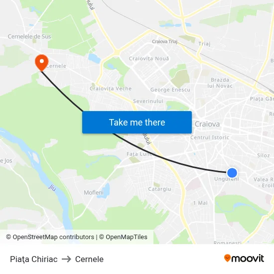 Piaţa Chiriac to Cernele map