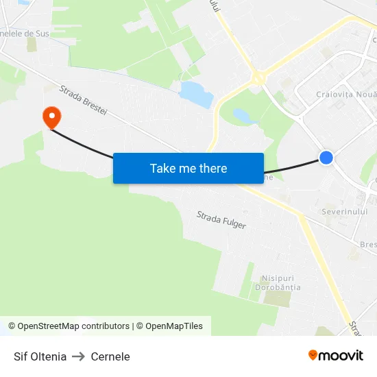 Sif Oltenia to Cernele map