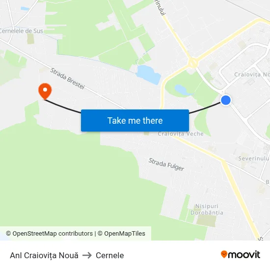 Anl Craiovița Nouă to Cernele map