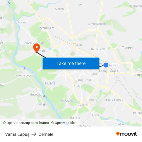 Vama Lăpuș to Cernele map
