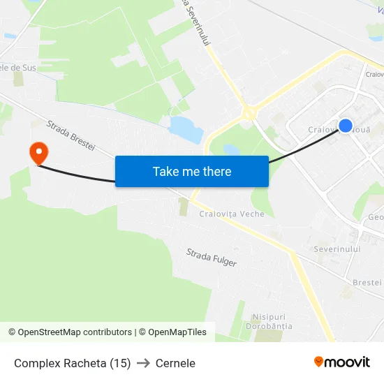 Complex Racheta (15) to Cernele map