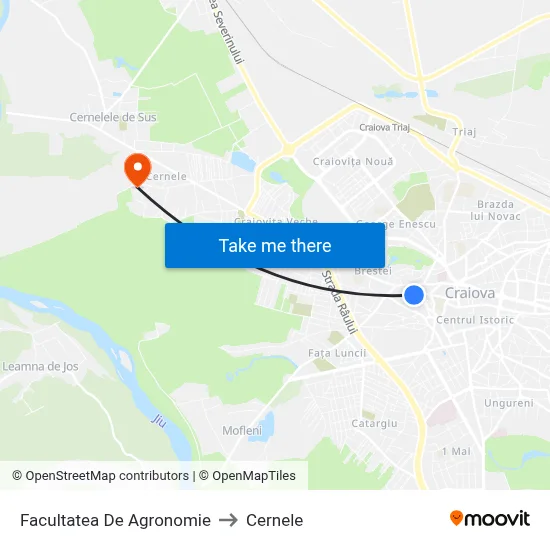 Facultatea De Agronomie to Cernele map