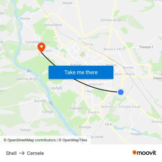 Shell to Cernele map