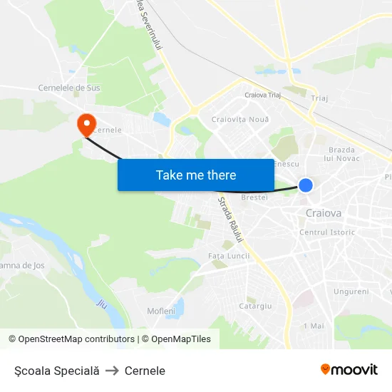 Şcoala Specială to Cernele map