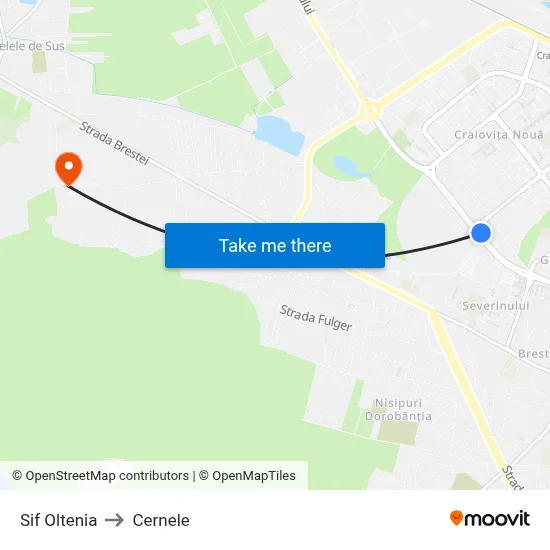 Sif Oltenia to Cernele map