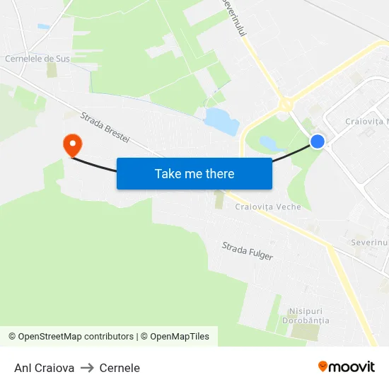 Anl Craiova to Cernele map