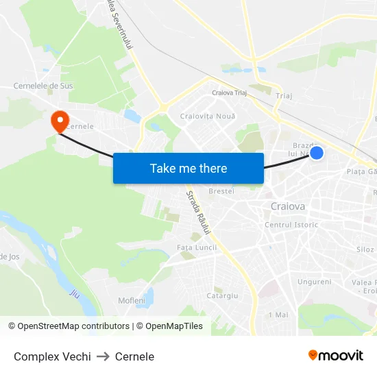 Complex Vechi to Cernele map