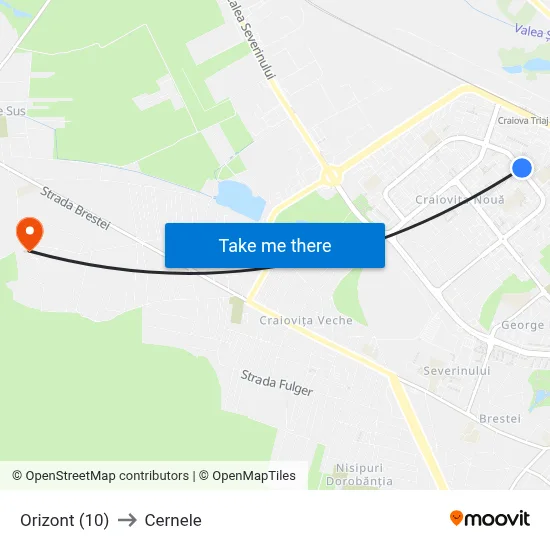 Orizont (10) to Cernele map