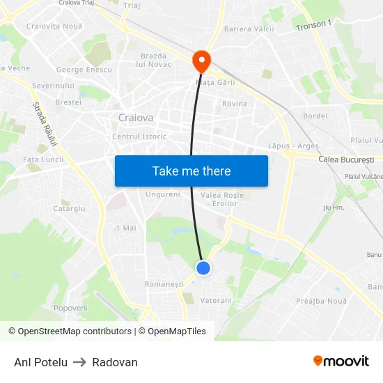 Anl Potelu to Radovan map