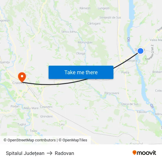 Spitalul Județean to Radovan map
