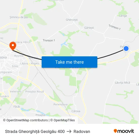 Strada Gheorghiță Geolgău 400 to Radovan map