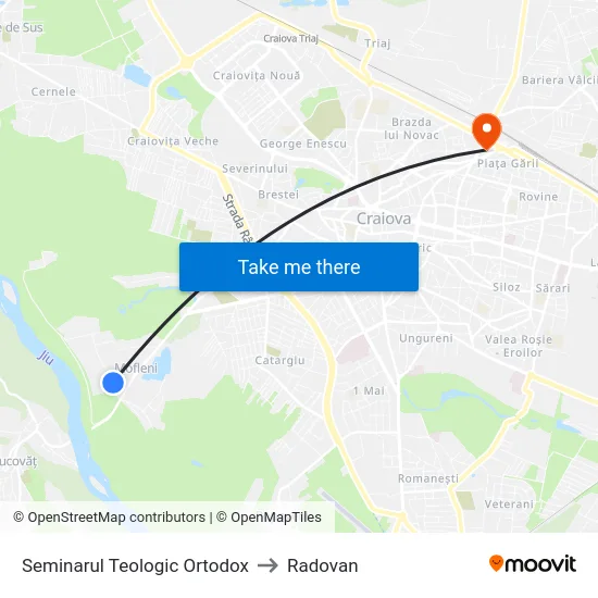 Seminarul Teologic Ortodox to Radovan map