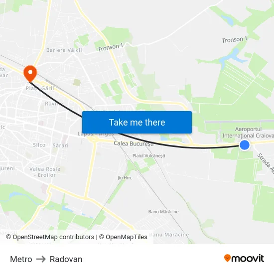 Metro to Radovan map