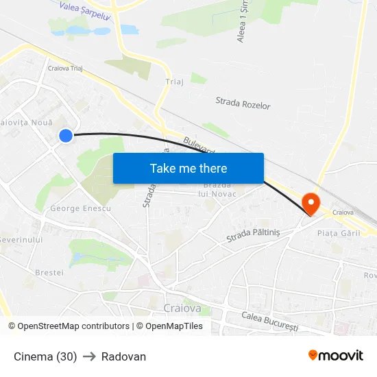 Cinema (30) to Radovan map