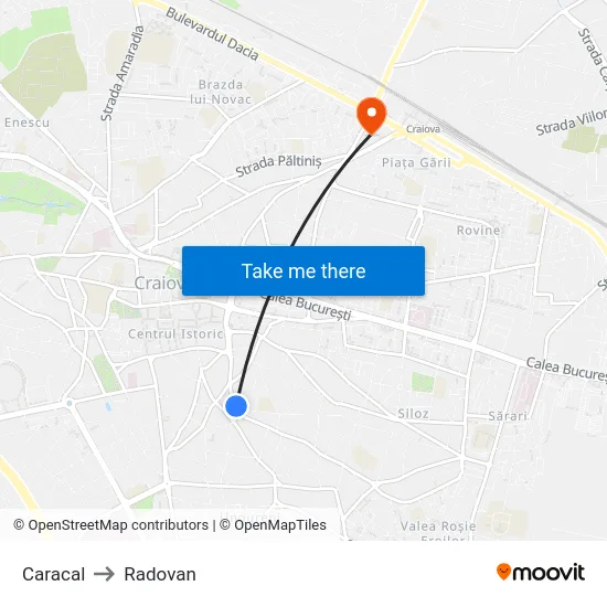 Caracal to Radovan map