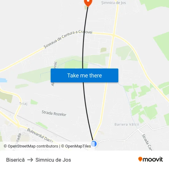 Biserică to Simnicu de Jos map