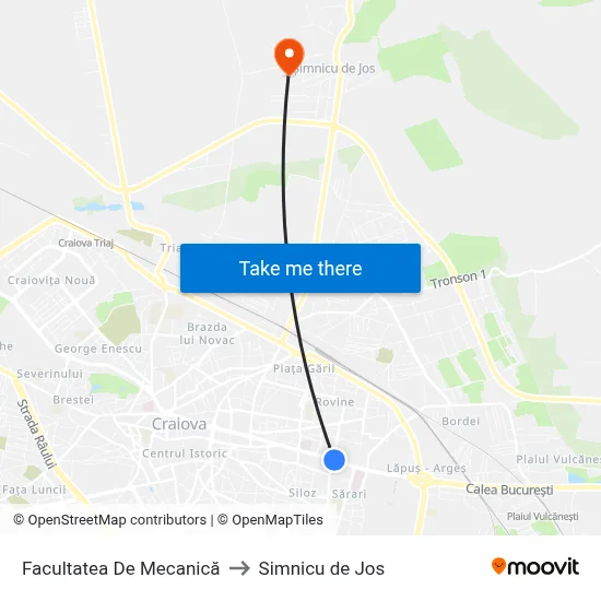 Facultatea De Mecanică to Simnicu de Jos map