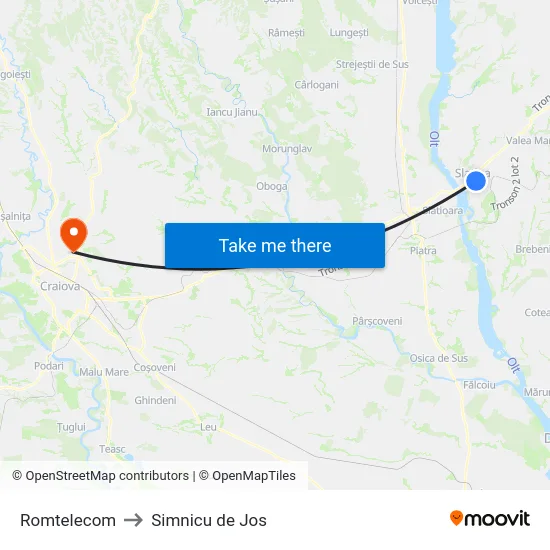 Romtelecom to Simnicu de Jos map