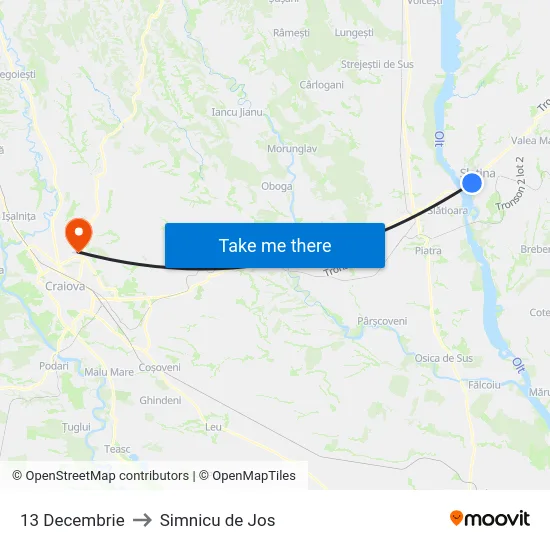 13 Decembrie to Simnicu de Jos map