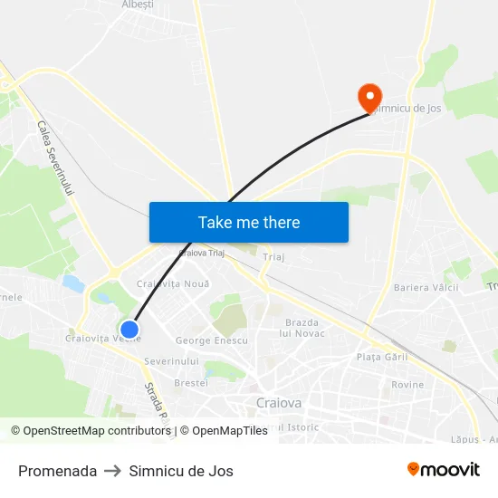 Promenada to Simnicu de Jos map