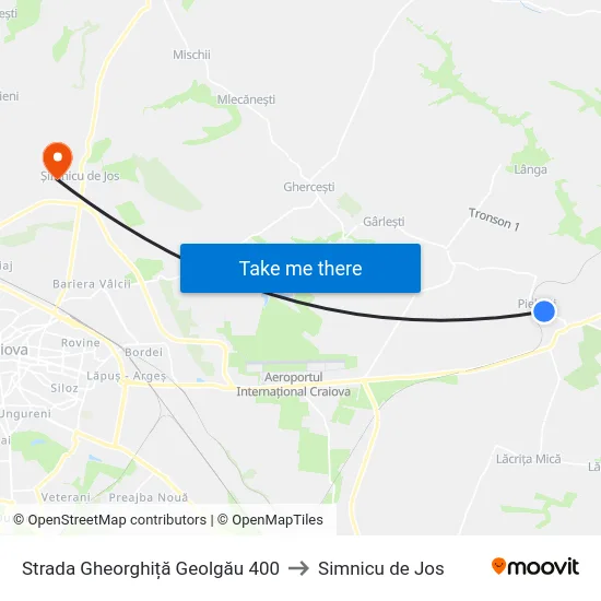 Strada Gheorghiță Geolgău 400 to Simnicu de Jos map