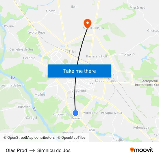 Olas Prod to Simnicu de Jos map