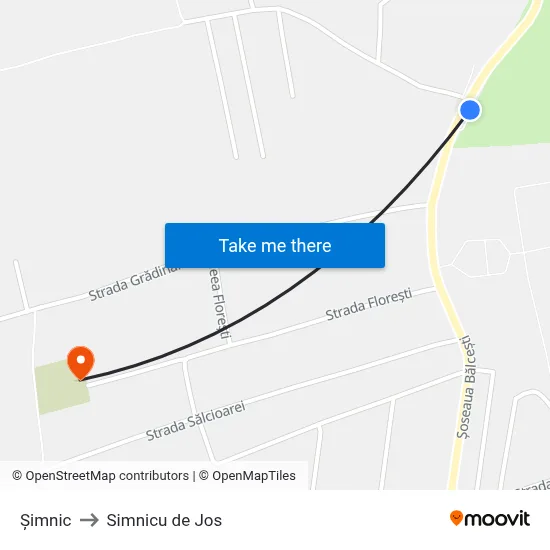 Șimnic to Simnicu de Jos map