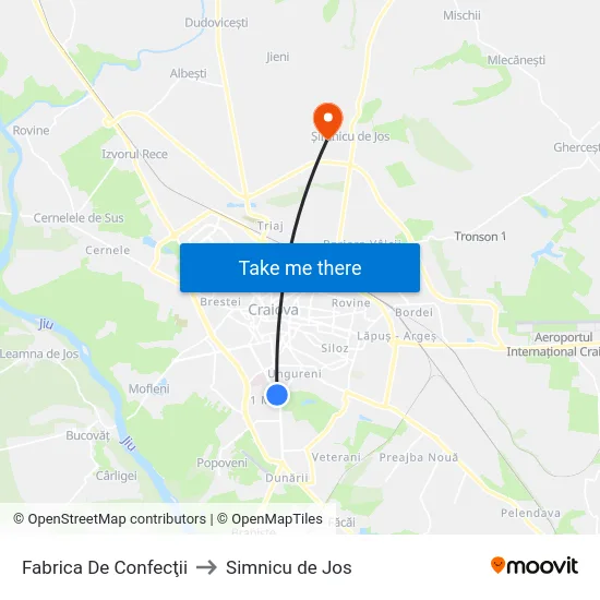 Fabrica De Confecţii to Simnicu de Jos map