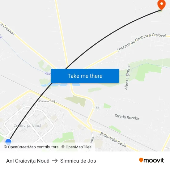 Anl Craiovița Nouă to Simnicu de Jos map