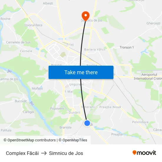 Complex Făcăi to Simnicu de Jos map