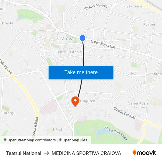 Teatrul Național to MEDICINA SPORTIVA CRAIOVA map
