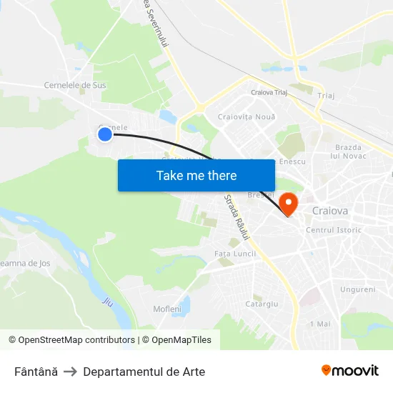 Fântână to Departamentul de Arte map