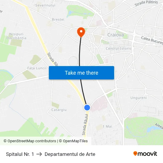 Spitalul Nr. 1 to Departamentul de Arte map