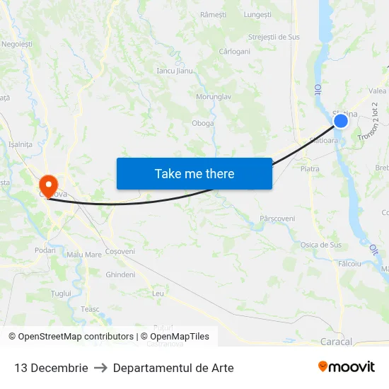 13 Decembrie to Departamentul de Arte map