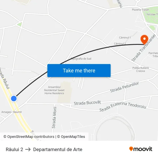 Râului 2 to Departamentul de Arte map