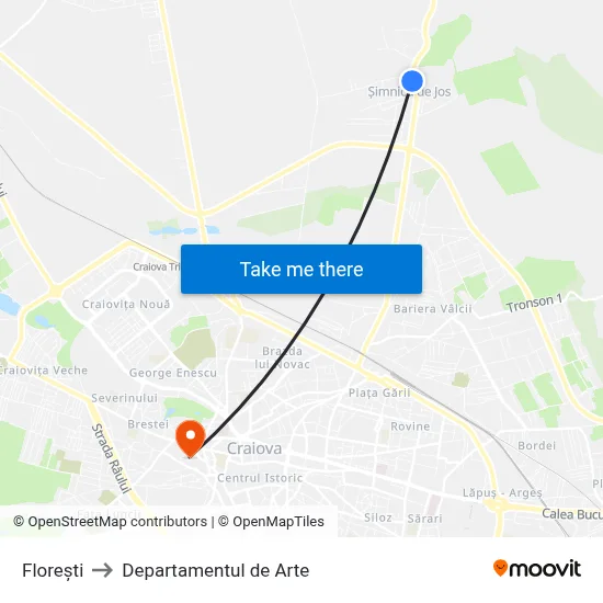 Florești to Departamentul de Arte map