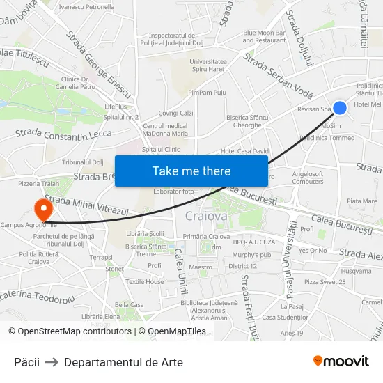 Păcii to Departamentul de Arte map