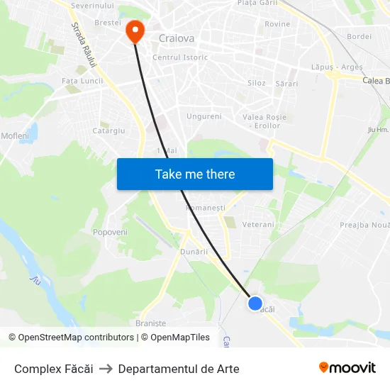 Complex Făcăi to Departamentul de Arte map