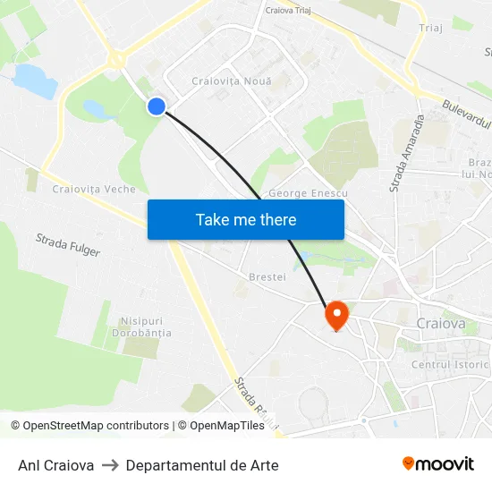 Anl Craiova to Departamentul de Arte map
