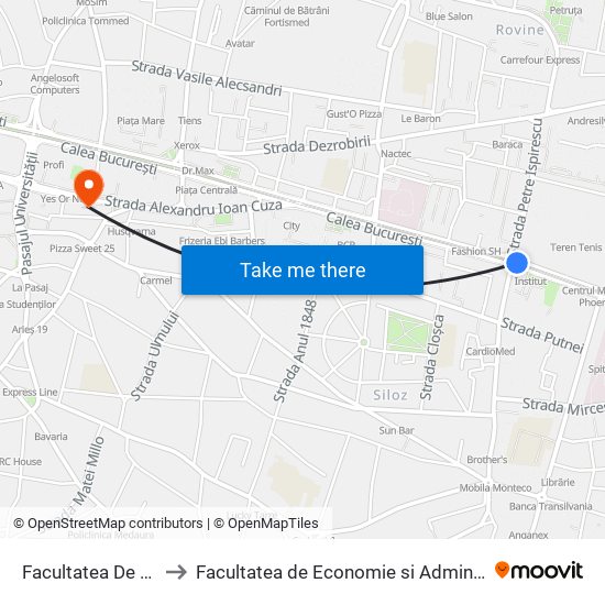 Facultatea De Mecanică to Facultatea de Economie si Administrarea Afacerilor map