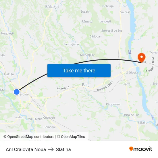 Anl Craiovița Nouă to Slatina map