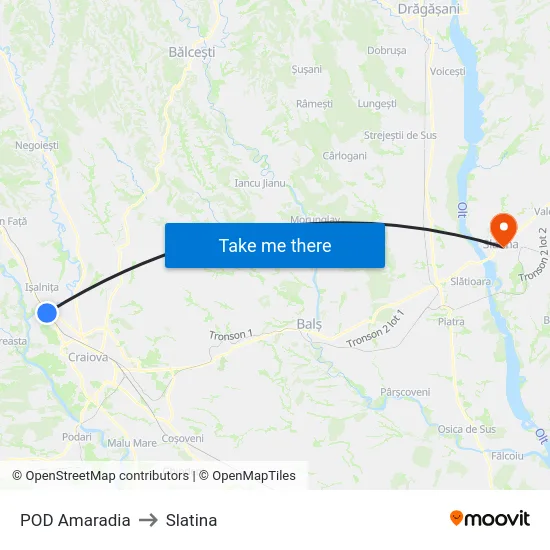 POD Amaradia to Slatina map