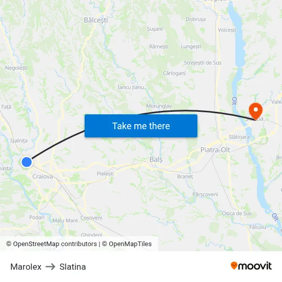 Marolex to Slatina map